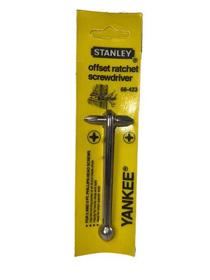 New Old Stock Stanley 1982 USA made YANKEE PHILLIPS offset Ratchet Screwdriver 68-423