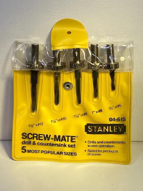 New Old Stock STANLEY Screw-Mate Drill & Countersink 5pc Set Made in USA 04-615