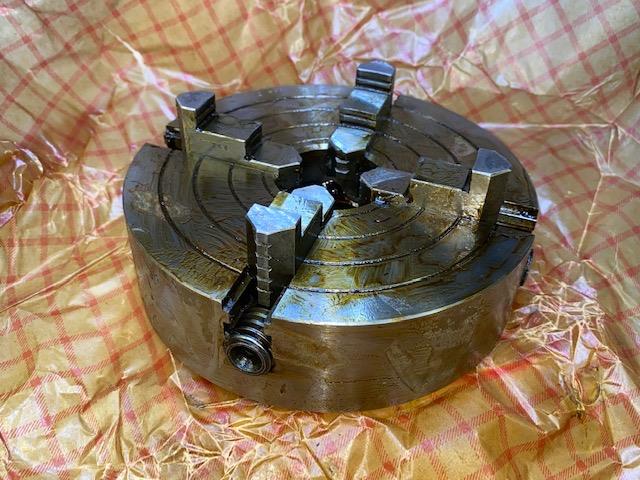 New Old Stock Atlas UK Made 6" 4 Jaw Chuck 1-1/2" x 8 Threaded  Back