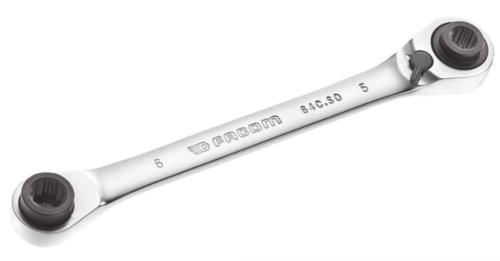 NEW Facom 64C.S0 Cuatro 4 Sizes in One Reversible Ratcheting Wrench 4, 5, 6, 7mm