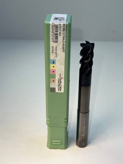 WALTER Prototyp End Mill 1/2" Dia. x 1" LOC 4-3/4" OAL 4 Flute Carbide TiAlN 50° H 