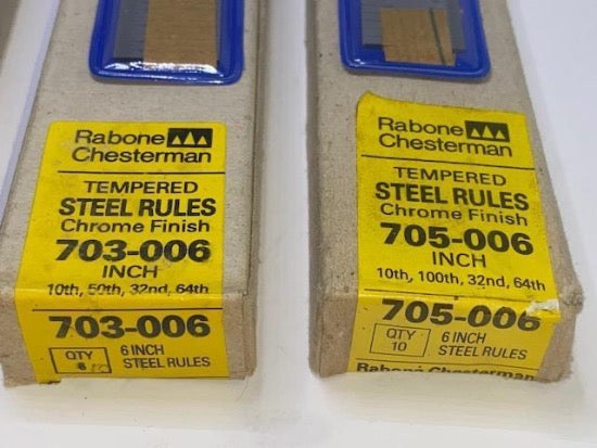 8 pc SET Different New Old Stock Rabone Chesterman UK made Rules 12" and 6" Rigid & Flexible