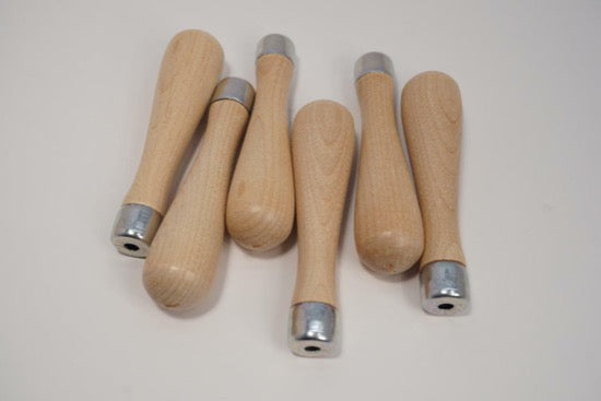 6 NOS Lutz USA Made T-1 Skroo-Zon Birch Wood File Handles for 3" Files 