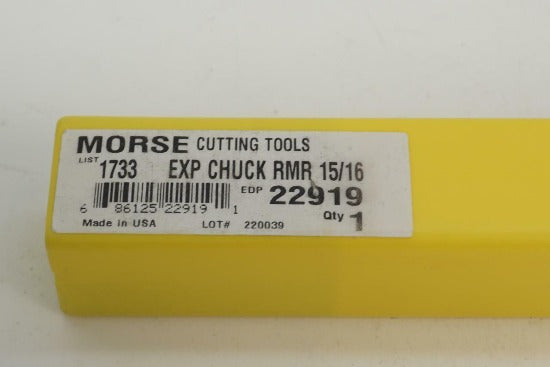 Morse Cutting Tools USA Made HSS 15/16" Expansion Chucking Reamer. 22919