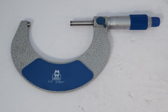 New Moore & Wright 2-3" Micrometer. .0001" Grad. Carbide Faces Includes Standard