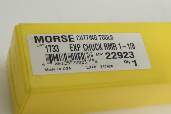Morse Cutting Tools USA Made HSS 1-1/8" Expansion Chucking Reamer. 22923