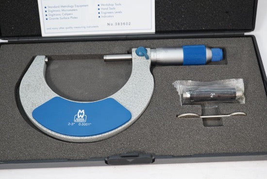 Moore & Wright 2-3" Micrometer. .0001" Grad. Carbide Faces Includes Standard