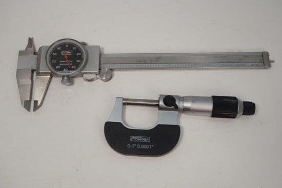  New Fowler Micrometer & 6" Black Face Dial Caliper Measuring Set  52-229-710 