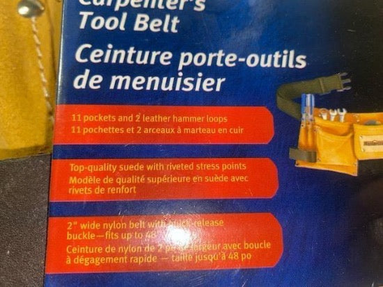 Mastercraft 11 Pocket Carpenters Tool Belt Adjustable to 48" Waist