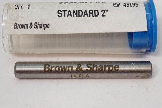 New Brown & Sharpe USA 2" Micrometer Caliper CALIBRATION STANDARD 599-9655-2 