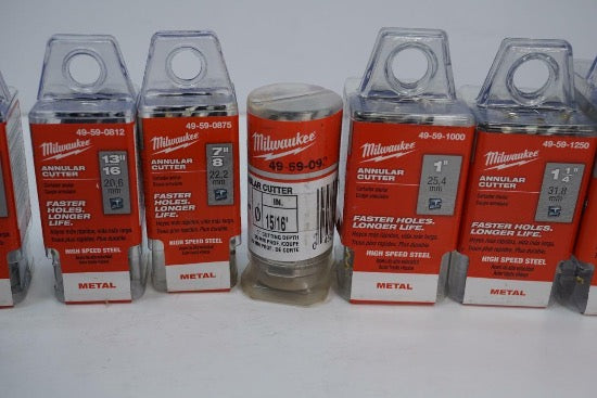 12pc SET Milwaukee Made in GERMANY Hss Annular DRILL Cutter Set. 1/2" - 1-1/2"