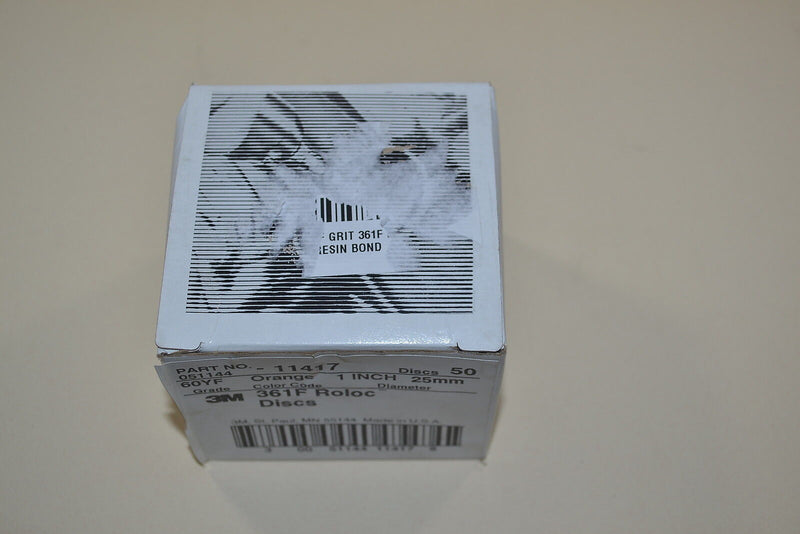 NEW Box of 50 3M USA 361F  1"  60 Grit Roloc Sanding Discs 051111-11417 (WL.2.D3