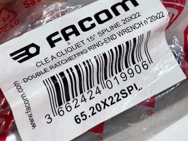 NEW Facom 4pc SPLINE Ratcheting Double Box Wrench Set 20x22,24x28,26x30,32x36mm