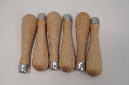 6 New Lutz USA Made T-2 Skroo-Zon Birch Wood File Handle for 4" Files 
