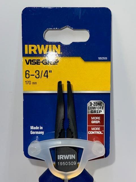 NEW Irwin Vise-Grip GERMANY 6-3/4" Bent NOSE Needle Nose Pliers Cuts PIANO wire