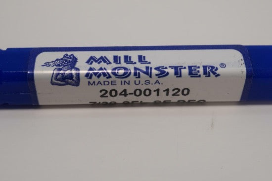 3 Mill Monster 7/32" 2FL Solid Carbide End Mill. USA Made. 204-001120
