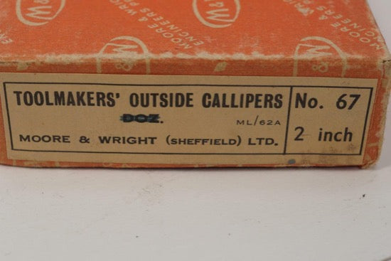 New Old Stock BEAUTIFUL Moore & Wright UK MICRO 2" Toolmakers Machined Round Leg Caliper