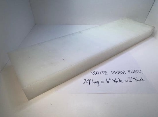 Huge White 2" x 6" x 24" UHMW Machinable Plastic Bar Sheet 