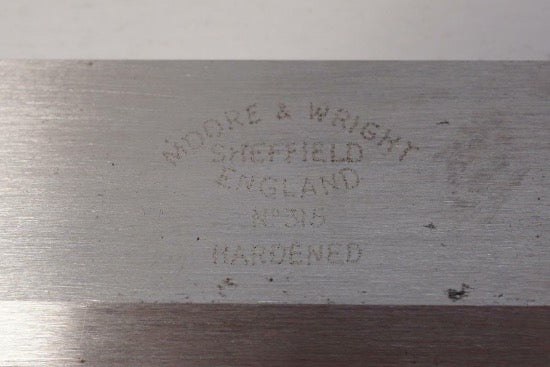 New Old Stock Moore & Wright Sheffield England 3" Toolmakers Bevel Edge Straight Edge