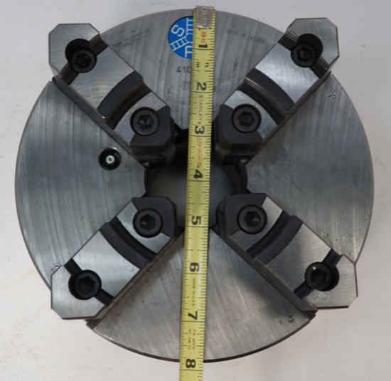 SCA  Sweden 8" STEEL 4-Jaw Precision Self Centering Lathe Chuck Plain Back 2pc Jaws