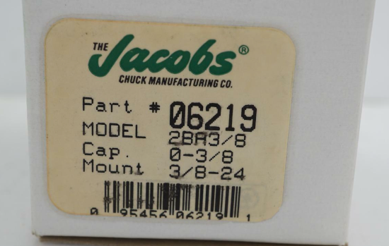 Original Jacobs USA Made Plain Bearing 3/8" Drill Chuck 3/8"-24 Mount 2BA3/8